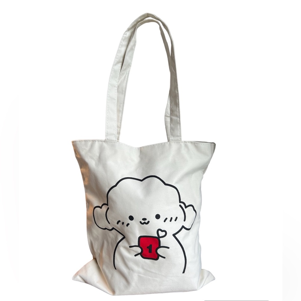 Tote Bag, Cartoon Canvas Shoulder Bag Fashion Zipper Large.